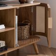 Noah Small TV Unit - 100cm - Oak and Rattan