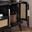 Noah TV Unit - 150cm - Black and Rattan