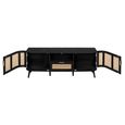 Noah TV Unit - 150cm - Black and Rattan
