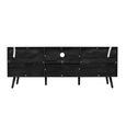 Noah TV Unit - 150cm - Black and Rattan