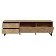 Chevron TV Unit - 1 Door - 2 Drawer - 186.4cm - Large - Oak