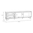 Chevron TV Unit - 1 Door - 2 Drawer - 186.4cm - Large - Oak