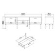 TV Unit - 2 Door - 1 Drawer - 177.2cm - Large - White