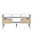 Oslo TV Unit - 2 Drawer - 117cm - White and Oak