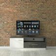 Zingaro TV Unit - 1 Door - 1 Drawer - 133cm - Grey and White