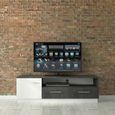 Zingaro TV Unit - 1 Door - 2 Drawer - 163cm - Grey and White