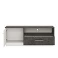 Zingaro TV Unit - 1 Door - 1 Drawer - 133cm - Grey and White