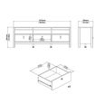 Barcelona TV Unit - 3 Drawer - 151.2cm - White