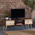 Edison TV Unit - 140cm - Geometric - Mango Wood