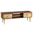 Edison TV Unit - 140cm - Geometric - Mango Wood