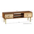 Edison TV Unit - 140cm - Geometric - Mango Wood