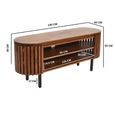 Slatted TV Unit - 140cm - Oval - Slatted - Mango Wood