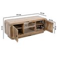 Hudson TV Unit - 145cm - Ribbed Carved - Mango Wood