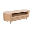 Valencia TV Unit - 152cm - Curved - Natural Rattan and Mango Wood