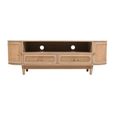 Valencia TV Unit - 152cm - Curved - Natural Rattan and Mango Wood