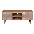 Wilton TV Unit - 145cm - Ribbed - Gold Trim - Acacia Wood
