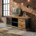 Metropolis TV Unit - 140cm - Industrial - Solid Wood and Metal