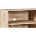 TV Unit - 140cm - Hairpin Legs - Gold Geometric Inlay - Light Mango Wood