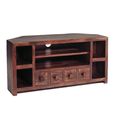 Dakota TV Unit - Corner - 110cm - Dark Mango Wood