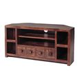 Dakota TV Unit - Corner - 110cm - Dark Mango Wood