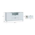 Ganymede TV Unit - 2 Door - 2 Drawer - 129.8cm - Light Grey