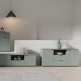 Ganymede TV Unit - 2 Door - 2 Drawer - 129.8cm - Sage Green