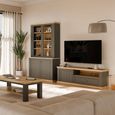 Pontypool TV Unit - 1 Door - 1 Drawer - 149.5cm - Dark Grey and Light Oak