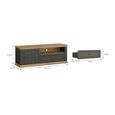 Pontypool TV Unit - 1 Door - 1 Drawer - 149.5cm - Dark Grey and Light Oak