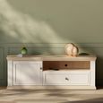Pontypool TV Unit - 1 Door - 1 Drawer - 149.5cm - White and Riva Oak