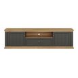 Pontypool TV Unit - 2 Door - 1 Drawer - 199.2cm - Wide - Dark Grey and Light Oak