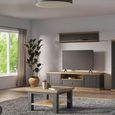 Pontypool TV Unit - 2 Door - 1 Drawer - 199.2cm - Wide - Dark Grey and Light Oak