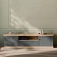 Pontypool TV Unit - 2 Door - 1 Drawer - 199.2cm - Wide - Dark Grey and Light Oak