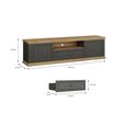 Pontypool TV Unit - 2 Door - 1 Drawer - 199.2cm - Wide - Dark Grey and Light Oak