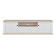 Pontypool TV Unit - 2 Door - 1 Drawer - 199.2cm - Wide - White and Riva Oak