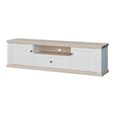 Pontypool TV Unit - 2 Door - 1 Drawer - 199.2cm - Wide - White and Riva Oak