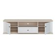 Pontypool TV Unit - 2 Door - 1 Drawer - 199.2cm - Wide - White and Riva Oak