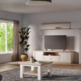 Pontypool TV Unit - 2 Door - 1 Drawer - 199.2cm - Wide - White and Riva Oak