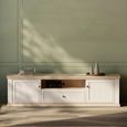 Pontypool TV Unit - 2 Door - 1 Drawer - 199.2cm - Wide - White and Riva Oak