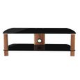 Century TV Stand - Walnut & Black Glass - 120cm - ADCE1200-BLK
