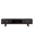 Hunter Black Oak Extra Large TV Unit with Gold Trim