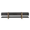 Cambon Dark Oak and Brass Extra Large TV Unit