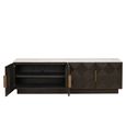 Claremont Dark Wood Extra Large Geometric TV Unit with Travertine Top