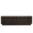 Claremont Dark Wood Extra Large Geometric TV Unit with Travertine Top