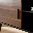 Trent TV Unit - 1 Door - 100cm - Compact - Walnut and Black - Oak Effect