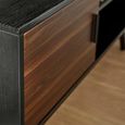 Trent TV Unit - 1 Door - 100cm - Compact - Walnut and Black - Oak Effect