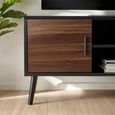 Trent TV Unit - 2 Door - 130cm - Walnut and Black - Oak Effect
