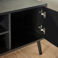 Trent TV Unit - 2 Door - 130cm - Walnut and Black - Oak Effect