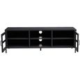 Acier Metal TV Unit - 2 Door - Black - 150cm