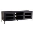 Acier Metal TV Unit - 2 Door - Black - 150cm