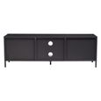 Acier Metal TV Unit - 2 Door - Black - 150cm